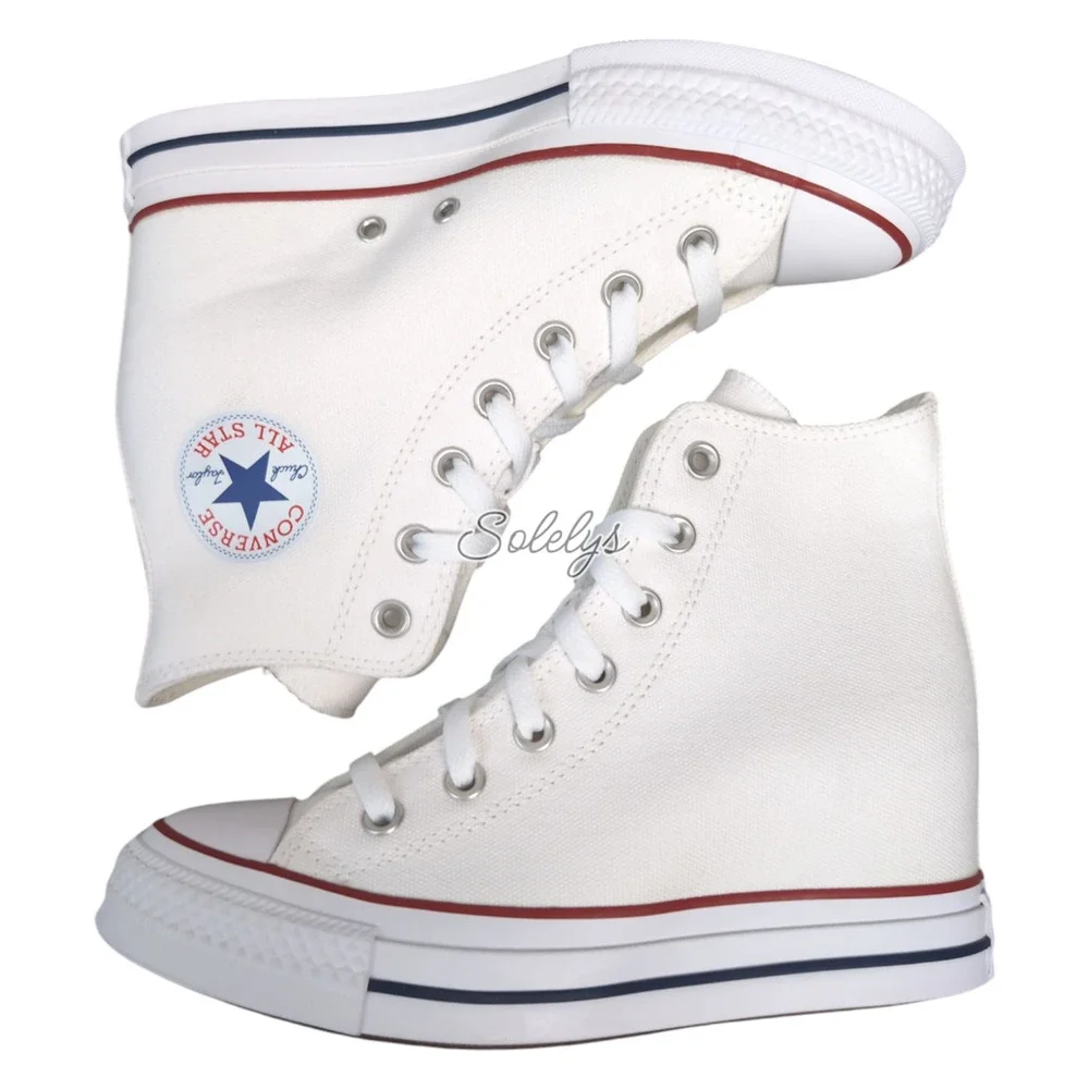 Converse Chuck Taylor All Star Hidden Wedge Platform White Sneaker 10 NEW - Picture 9 of 10
